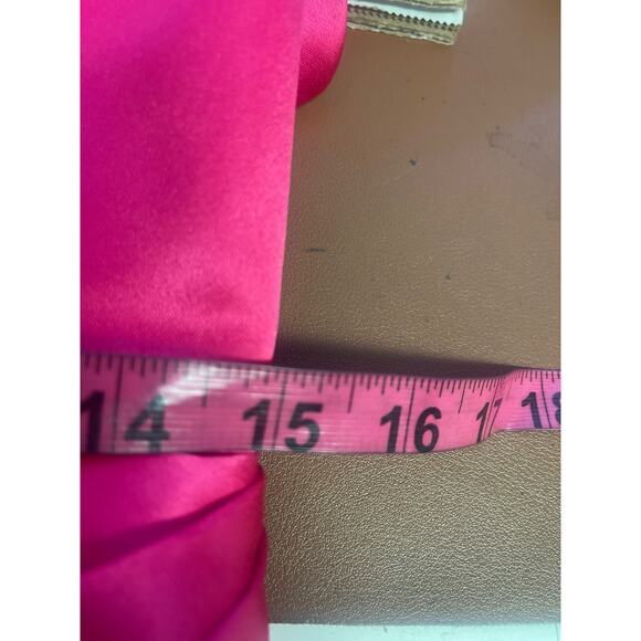 FORMAL PARTY SZ 10 L Hot Pink Bustier Satin Lace Up Mermaid Maxi Dress NEW b142 - Picture 6 of 7